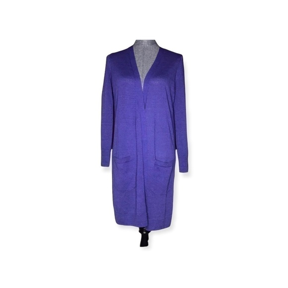 NWT Halogen long purple cardigan with pockets size SP small petite - Picture 1 of 3